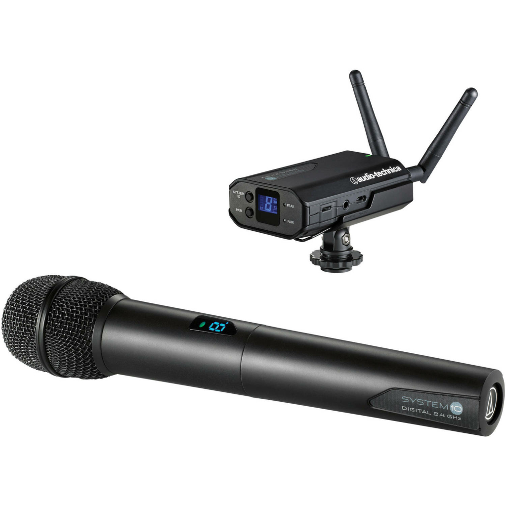 Save! Only $359.95 with coupon! Audio-Technica ATW-1702 System 10 Camera-Mount Wireless Hypercardioid Handheld Microphone System (2.4 GHz)