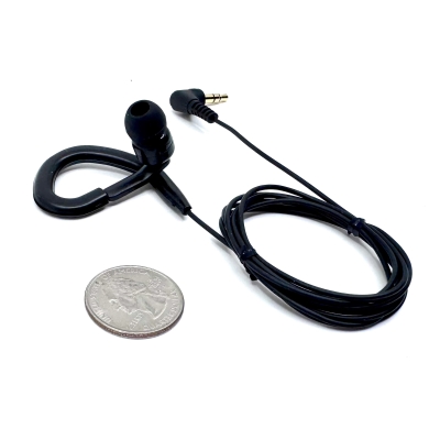 Audiophile high-definition single earbud with rubber ear hook