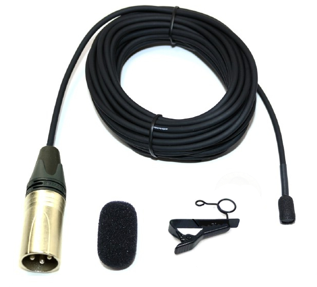 MS-LAV-XLR - Professional Omnidirectional lapel microphone with XLR  (requires phantom power) – Made in USA.