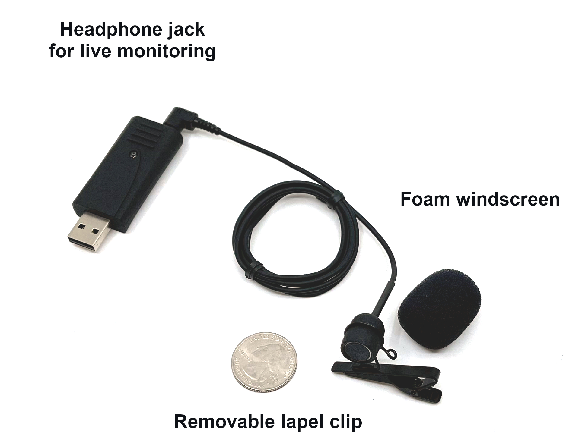 Sound Professionals MS-USB-LAPEL-1-MKII - The Master Series by The Sound Professionals lapel omni-directional microphone is very small - about size of pencil eraser tip (roughly 1/4" in diameter 1/2" long ).