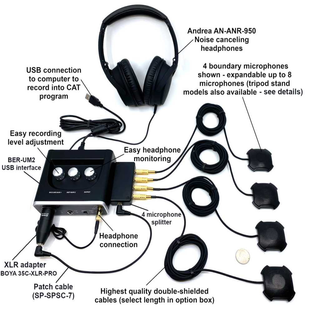 Sound SOCIAL-DISTANCE-MIC-SYS - Build your system with up to 8 ultra-high sensitivity Omnidirectional microphones with headphone monitoring and USB audio interface. SOCIAL-DISTANCE-MIC-SYS