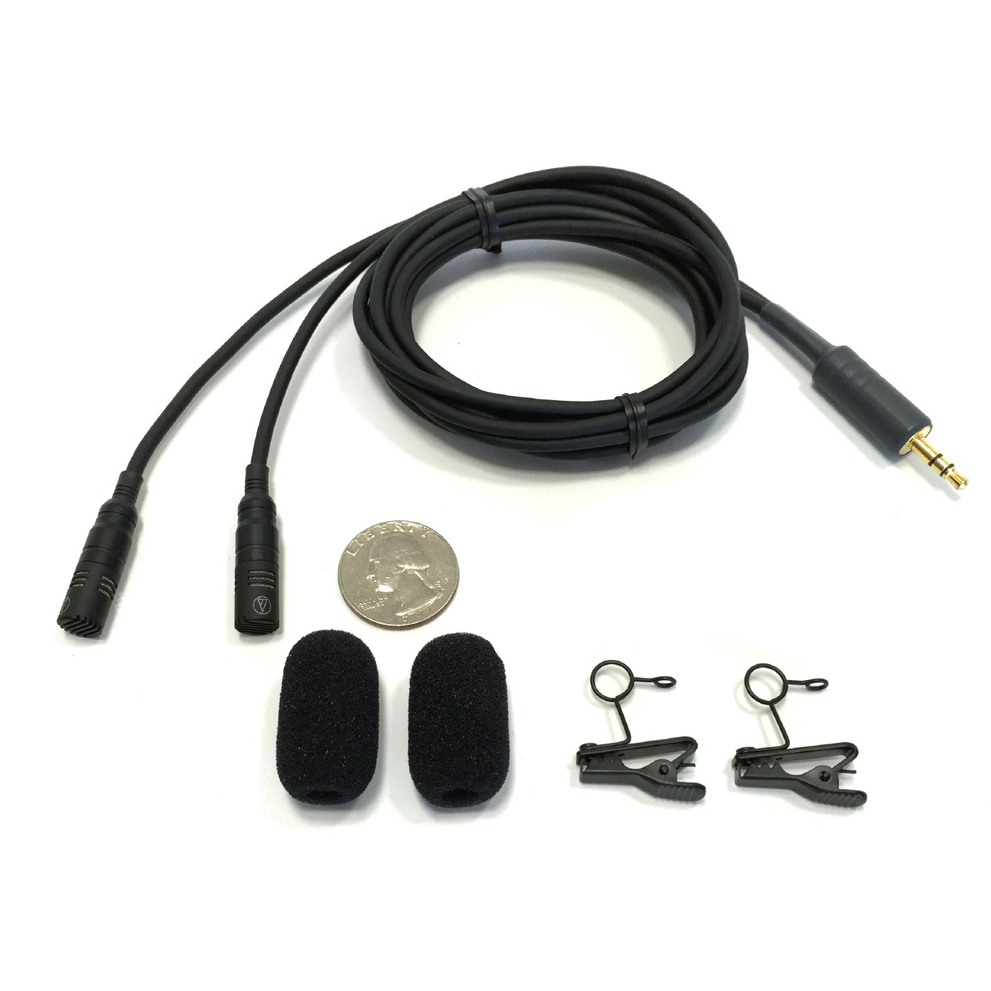 SP-CMC-8 - Miniature Cardioid stereo microphones w/ clips and windscreens