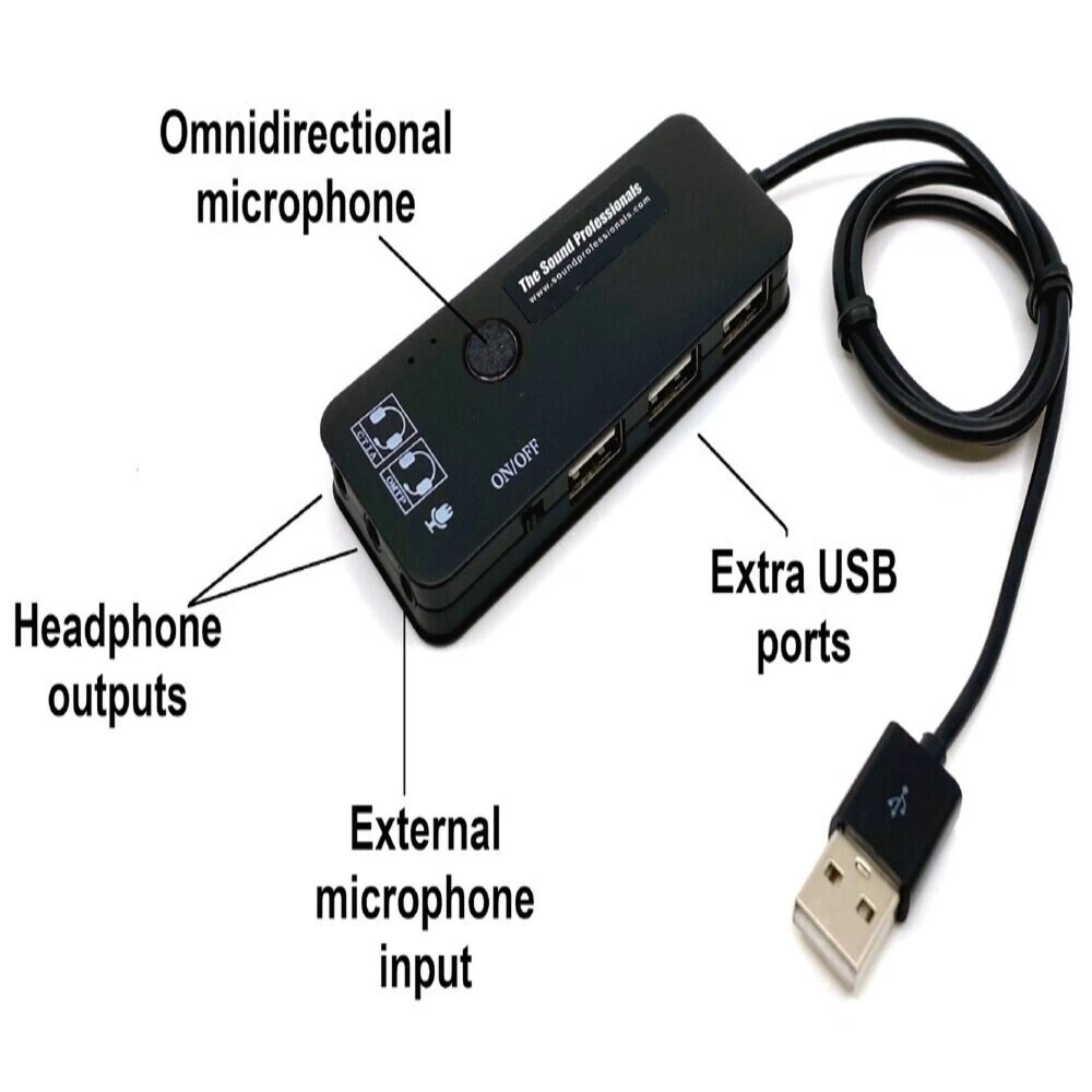 jog To seek refuge pleasant Sound Professionals SP-USB-HUB-MIC-MKII - Ultra High Gain Miniature USB  Omnidirectional Microphone/Headphone amplifier with 3 port USB hub built-in  SP-USB-HUB-MIC-MKII
