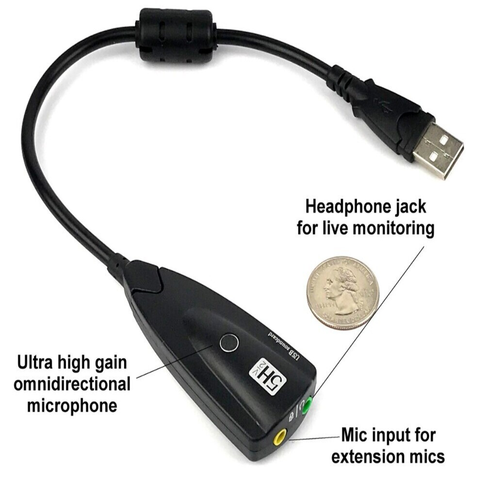 Sound SP-USB-MIC-MODEL-9 - Ultra High Gain Mono USB Omnidirectional Microphone and Headphone amplifier SP-USB-MIC-MODEL-9