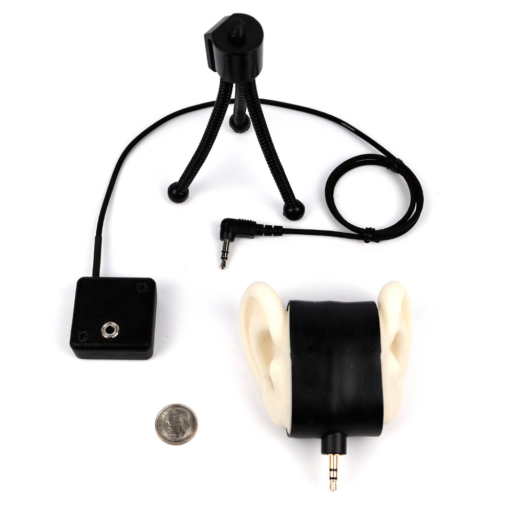 Made in USA Item #15029 MS-Mini-BINAURAL-Ears Master Series by Sound Professionals Ultra Low Noise Professional Adjustable Binaural Microphone w/Realistic Human-Shaped Ears with Stand and Mount 