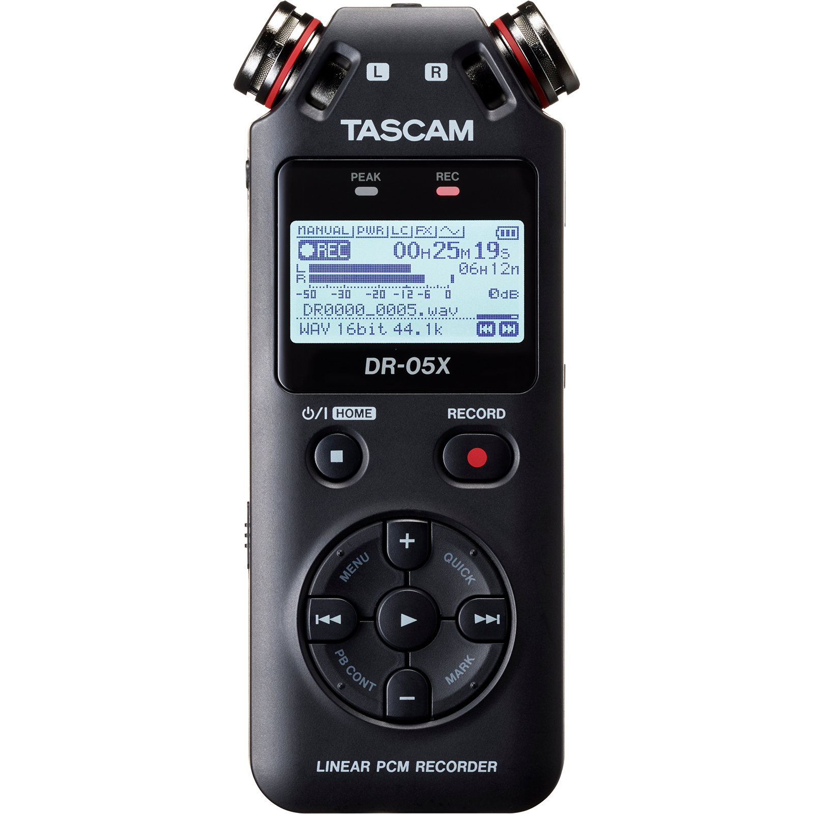 Tascam DR-05X Stereo Handheld Digital Audio Recorder and USB Audio Interface Bundle with Sandisk 32GB SD Card Rechargeable Batteries and Music DAW Software 