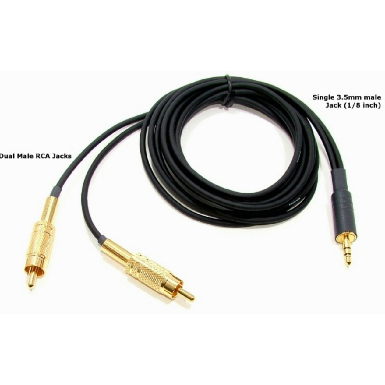 Cable Audio Plug 3.5 a 2 RCA Conector Dorado 1,8 Ulink