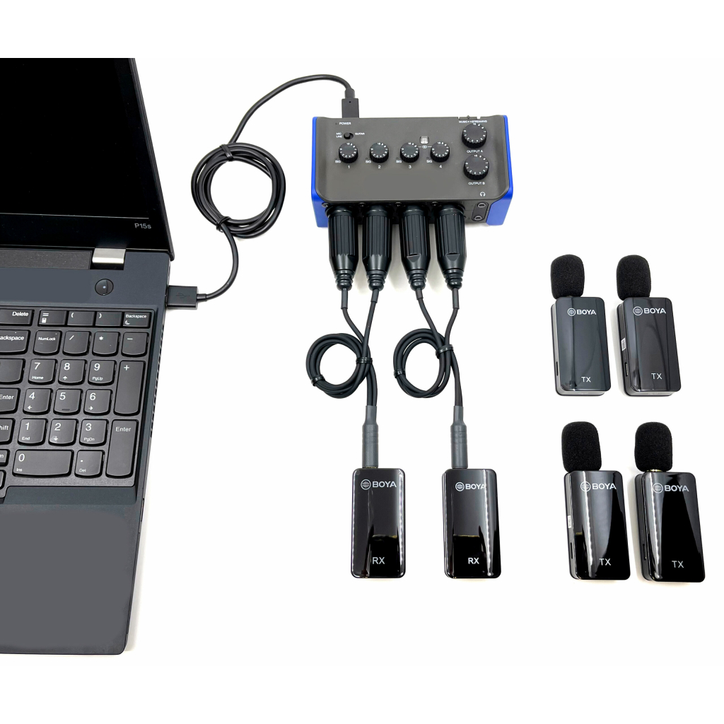 Court Reporter wireless microphone system – up to 8 cordless microphones
