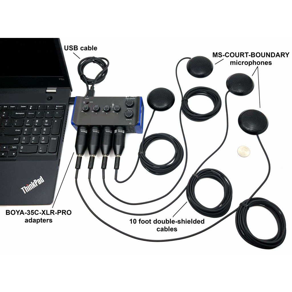 Sound Professionals Court Reporter wired microphone system use up to