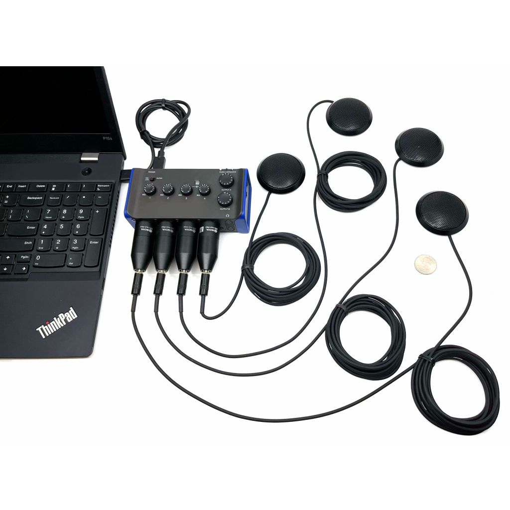 Court Reporter wired microphone system – use up to 8 wired microphones at the same time