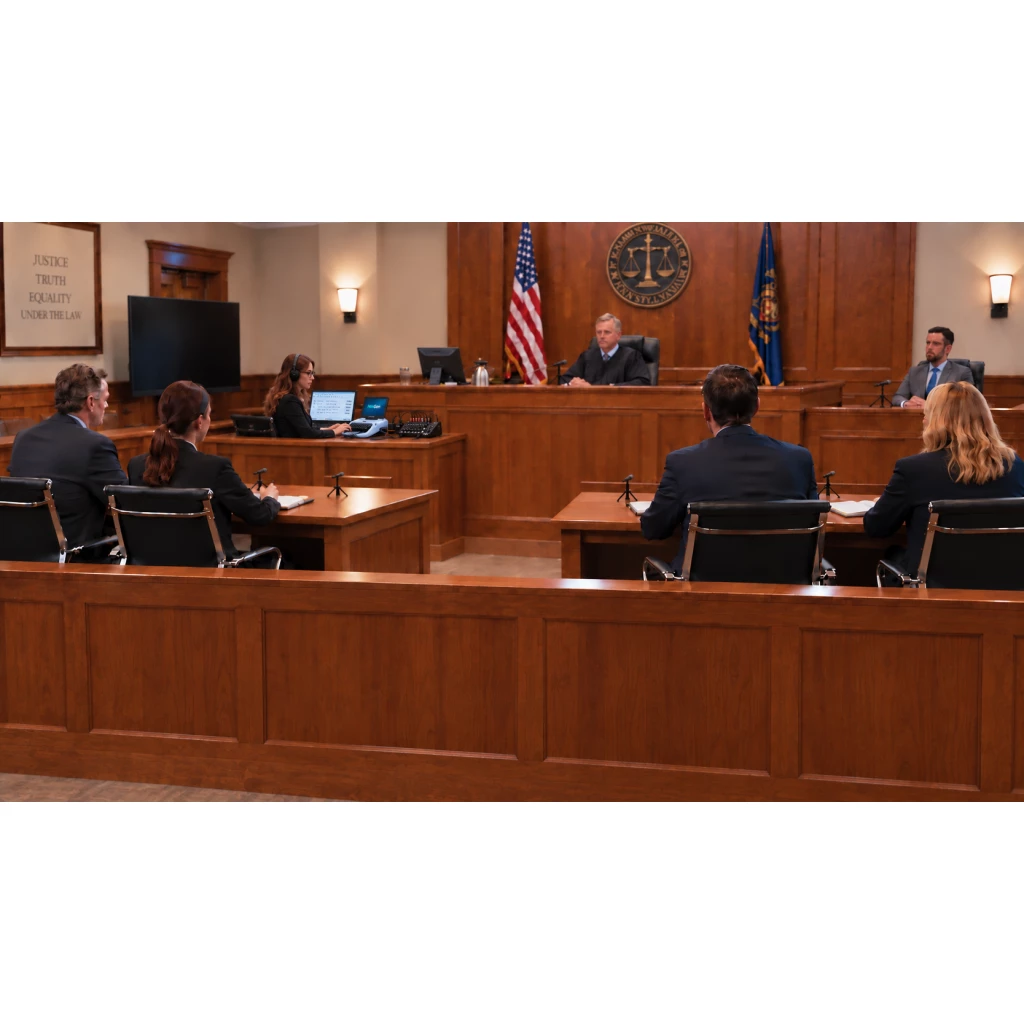 Complete 6 wireless microphone system with 6 channel mixer for Courtrooms and Depositions