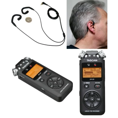Premium recording bundle includes Tascam DR-05x & your choice of professional Binaural microphones