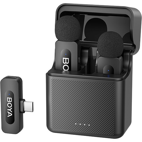 SPECIAL! BOYA BY-V30 2-Person Wireless Microphone System with USB-C Connector for Mobile Devices (2.4 GHz)