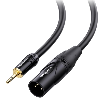 Patch cable - XLRM3 to 3.5mm male - 10 feet long