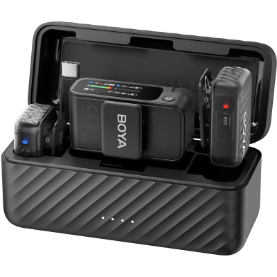BOYAMIC-2 - Dual transmitter digital wireless microphone system with 10 hour battery and charging case